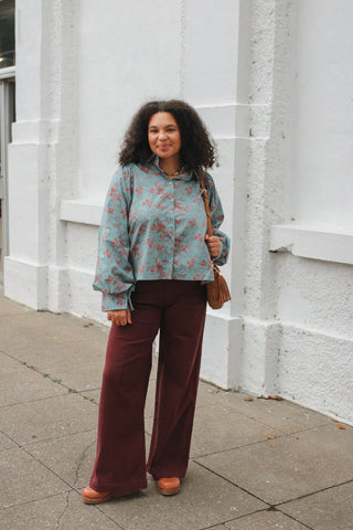 Aubrey Floral Button Down Blouse