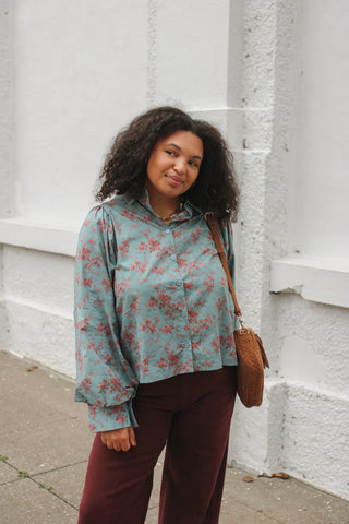 Aubrey Floral Button Down Blouse