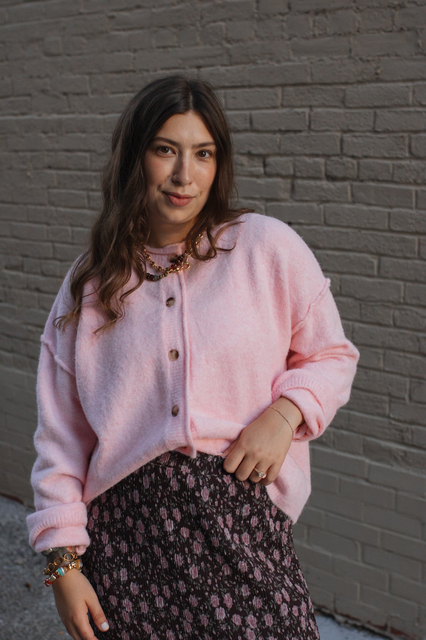 Rosie Button Front Sweater