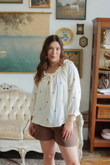 Sammy Embroidered Floral Gauze Top