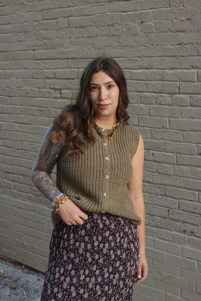 Jolie Button Knit Sweater Vest
