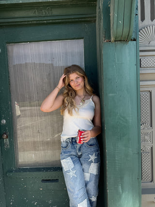 Drew Ribbed Lace Tank