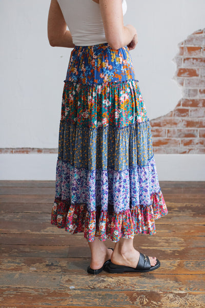 Casie Tiered Floral Maxi Skirt