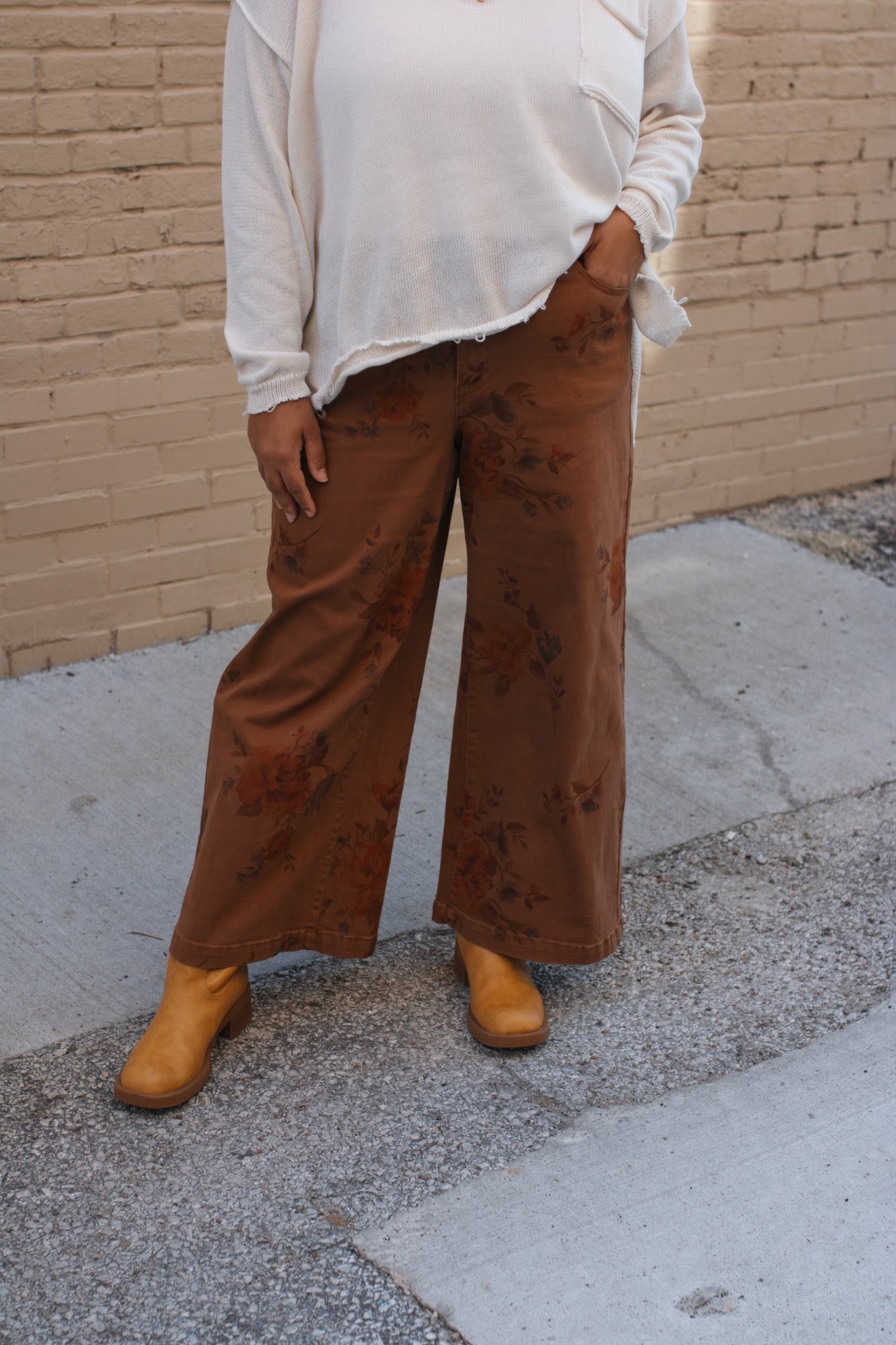 Stacey Floral Printed Wide Leg Jeans