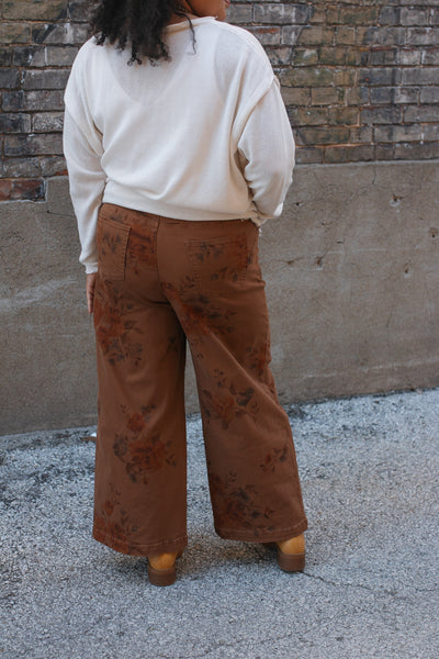 Stacey Floral Printed Wide Leg Jeans