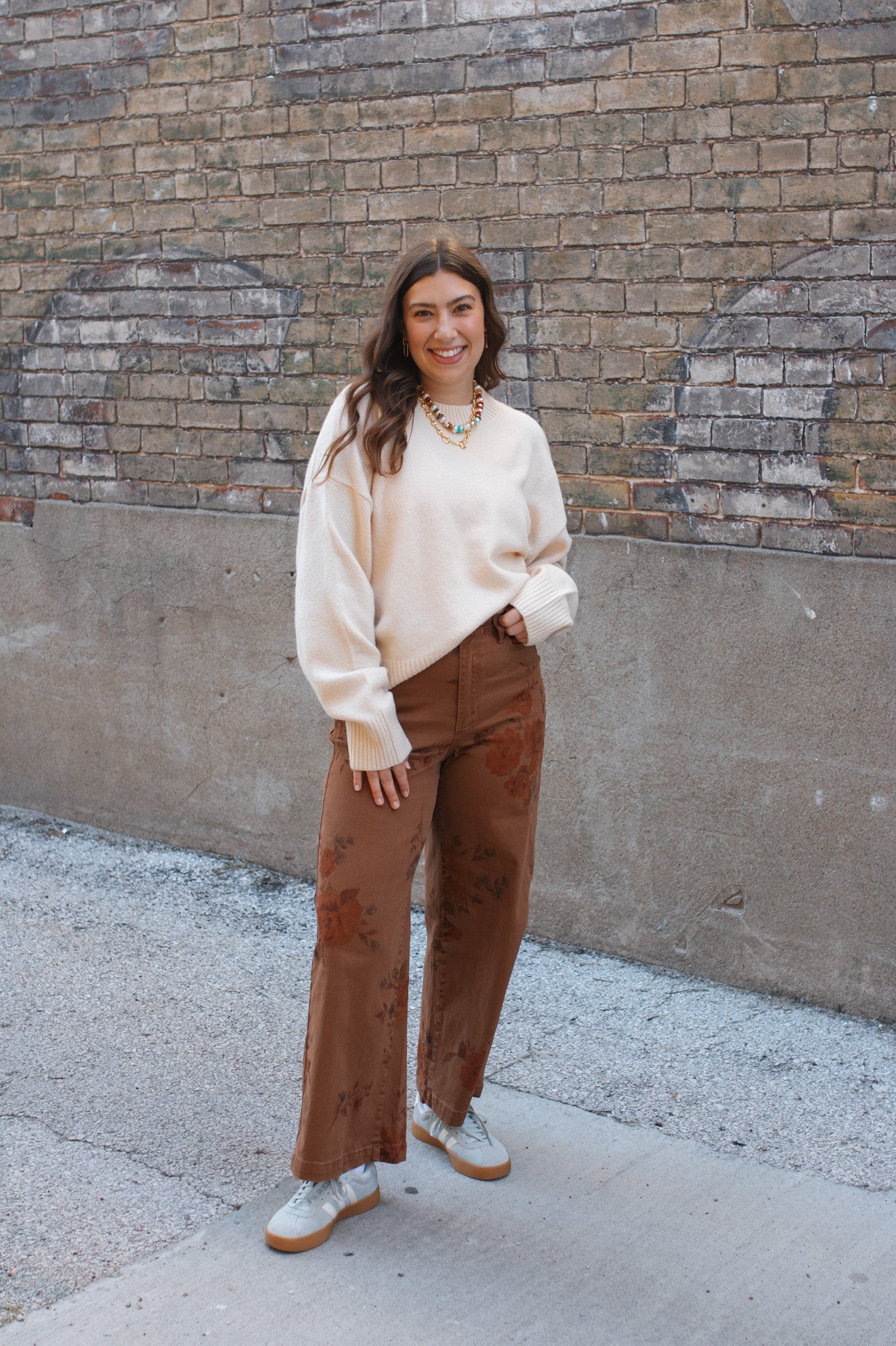 Whitney Classic Crewneck Sweater - Ecru