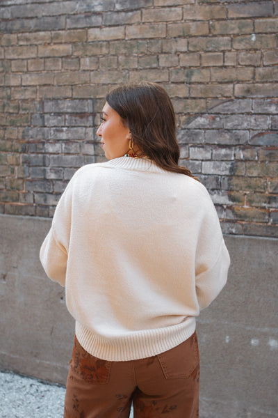 Whitney Classic Crewneck Sweater - Ecru