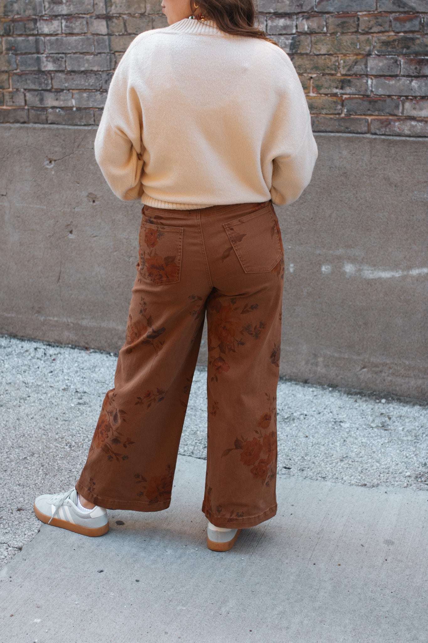 Stacey Floral Printed Wide Leg Jeans