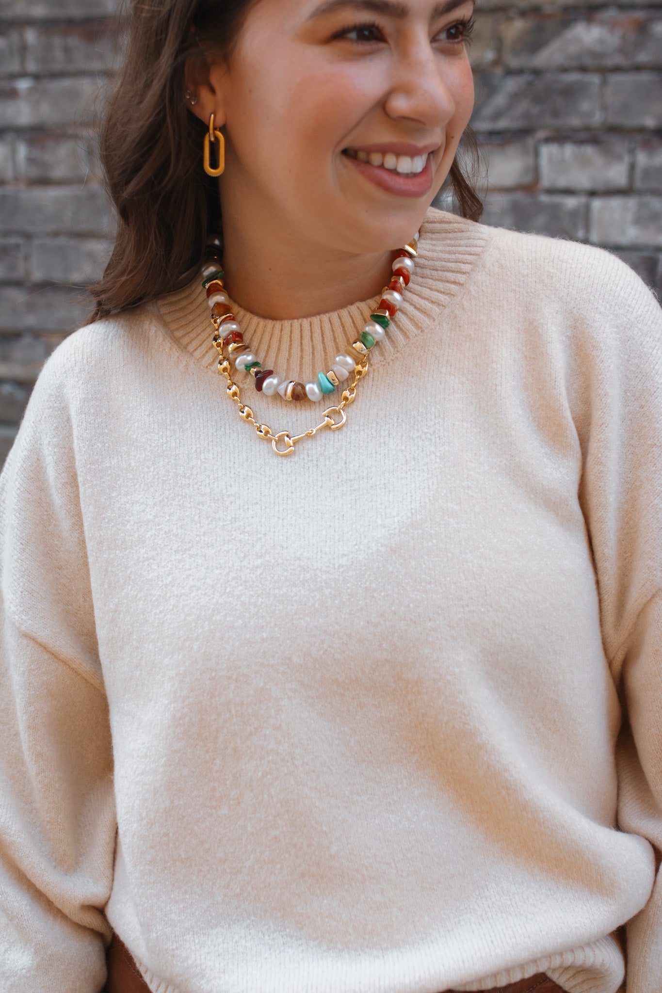 Whitney Classic Crewneck Sweater - Ecru