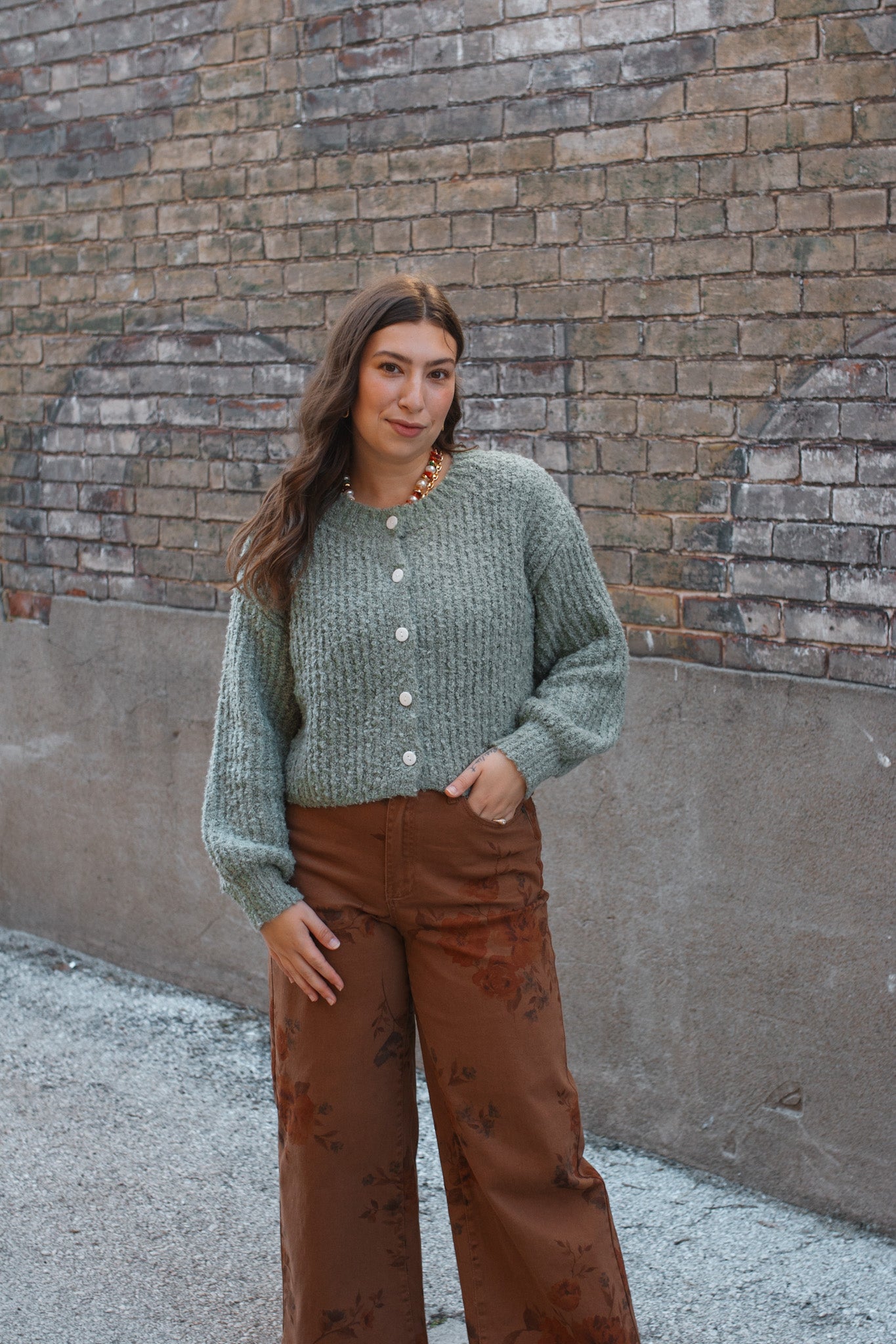 Lina Textured Knit Cardigan | Dusty Blue