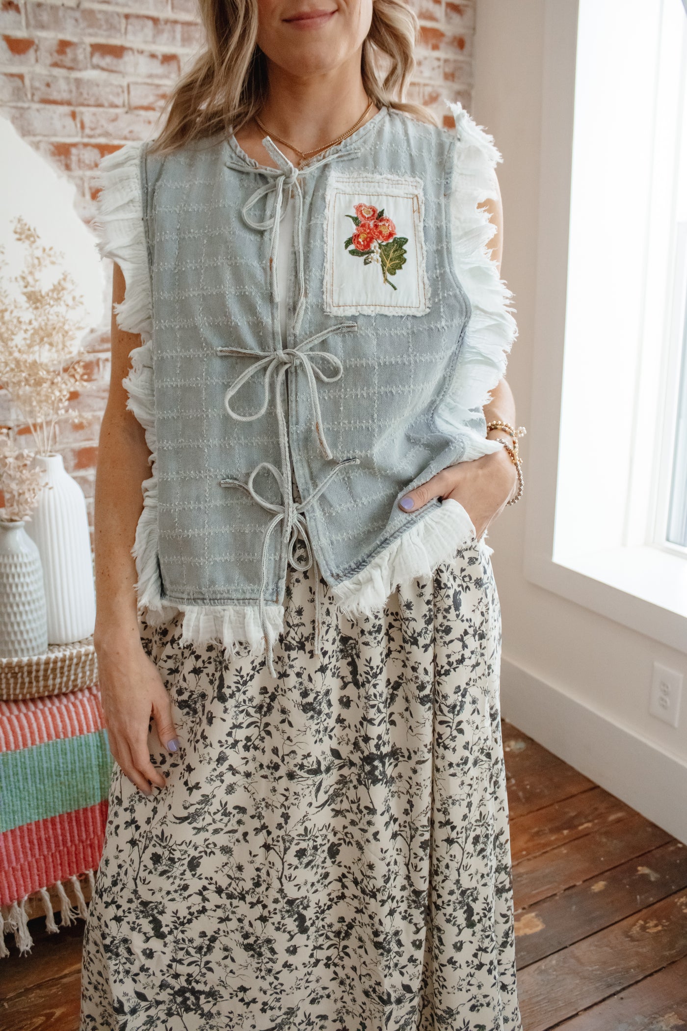 Easy Living Floral Midi Skirt