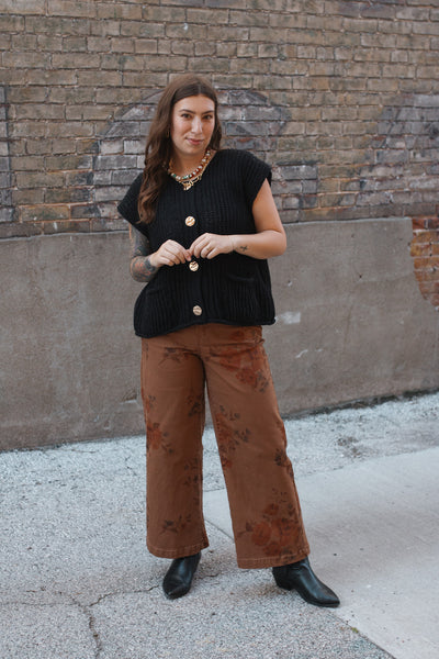 Stacey Floral Printed Wide Leg Jeans