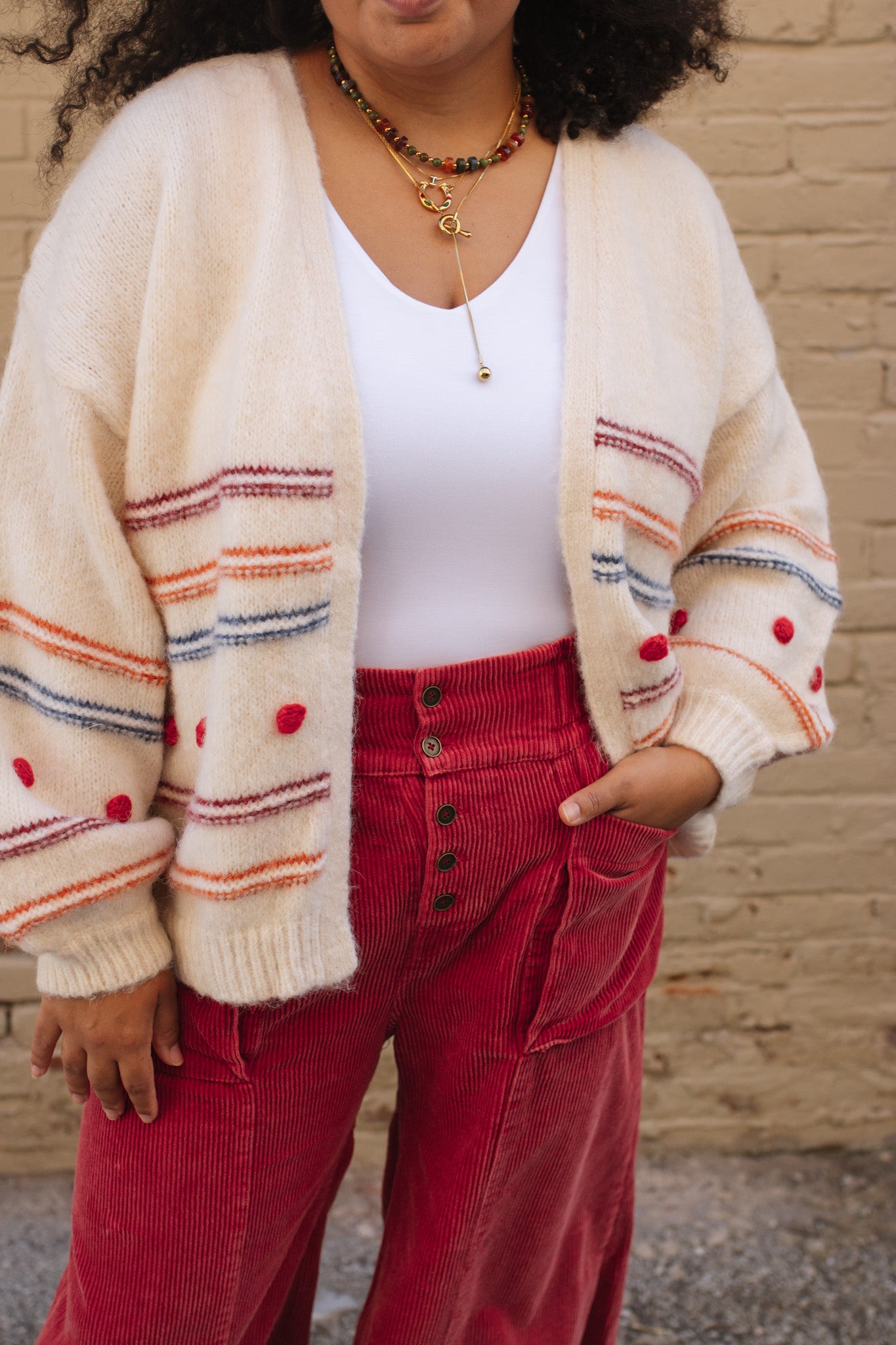 Noelle Striped Knit Cardigan