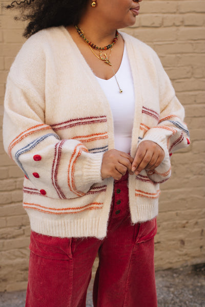 Noelle Striped Knit Cardigan