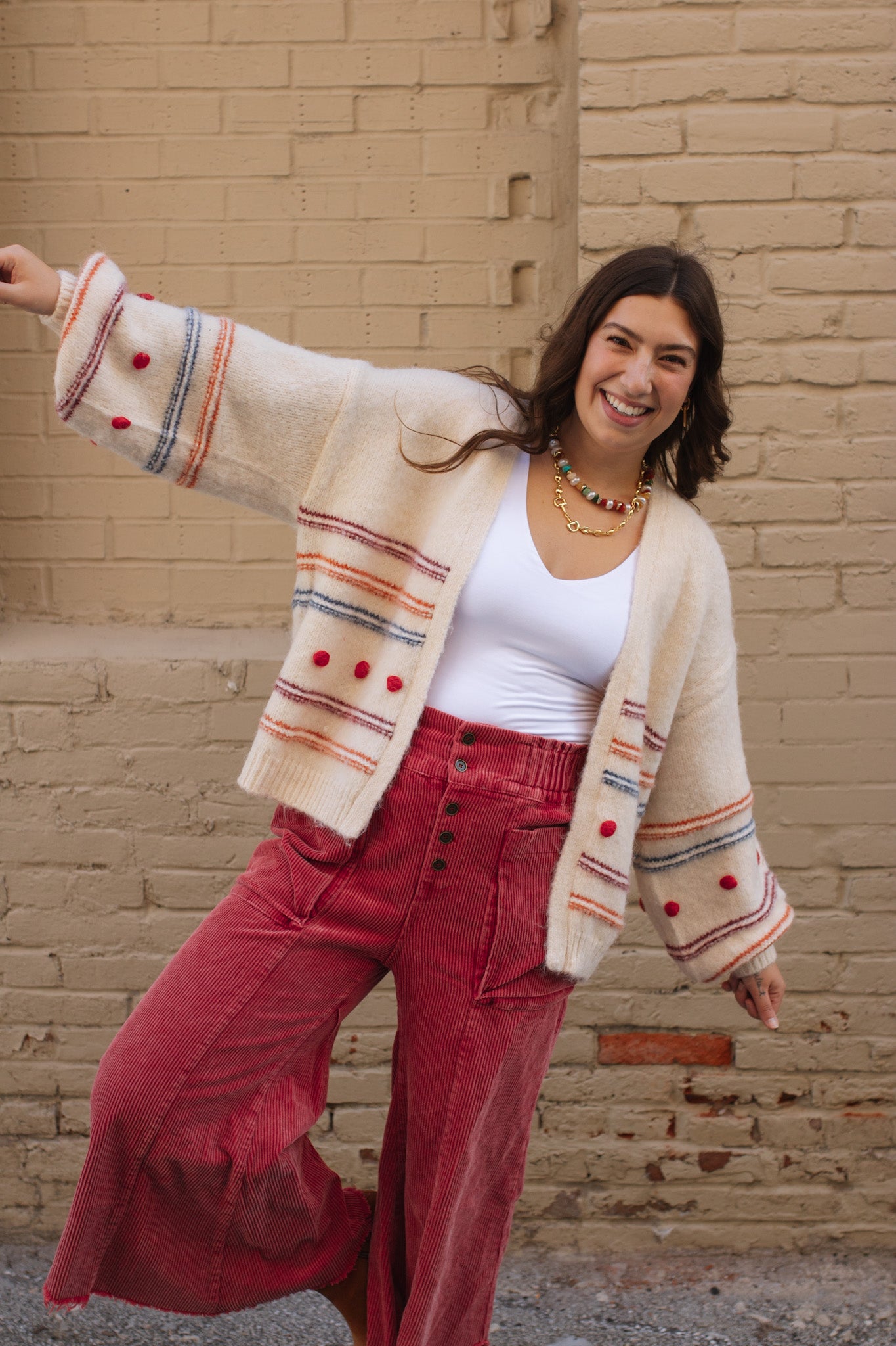 Noelle Striped Knit Cardigan
