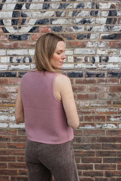 Elizabeth Tie Front Knit Vest | Rose