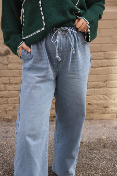Mira Drawstring Denim Pant