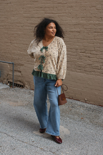 Clara Ruffle Tie Blouse