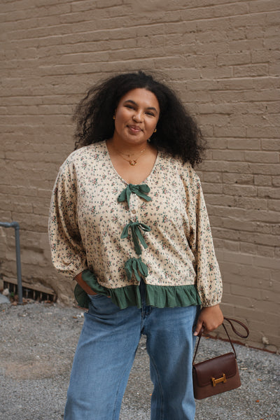 Clara Ruffle Tie Blouse