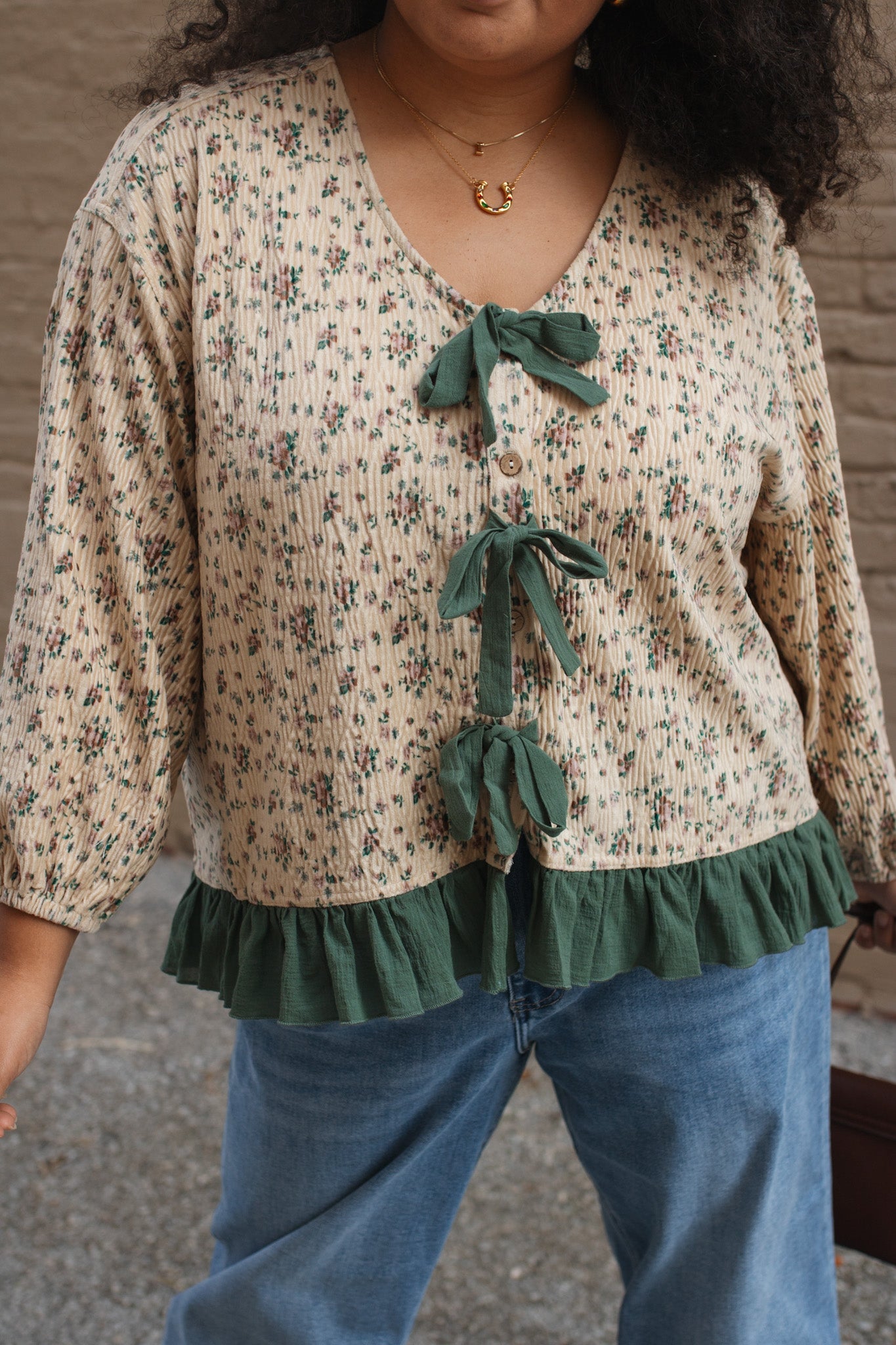 Clara Ruffle Tie Blouse