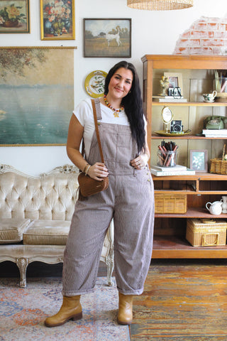Hollis Striped Barrel Overalls