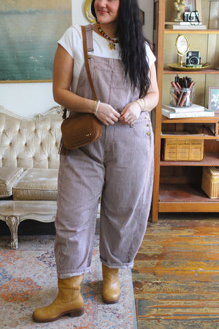 Hollis Striped Barrel Overalls