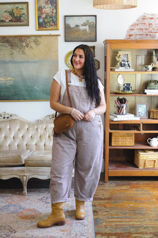 Hollis Striped Barrel Overalls