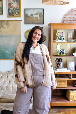 Ezme Patterned Fuzzy Cardigan