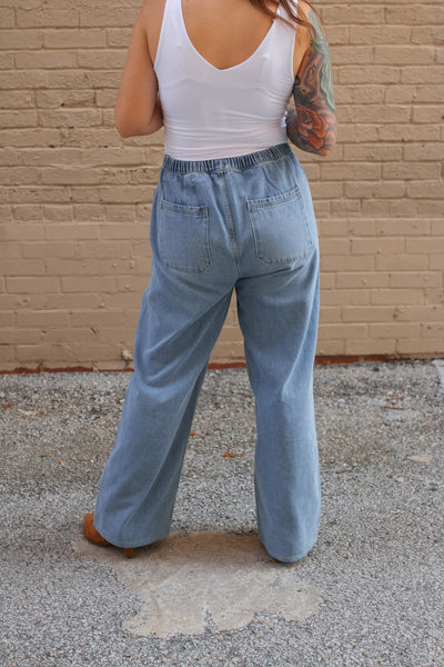 Mira Drawstring Denim Pant