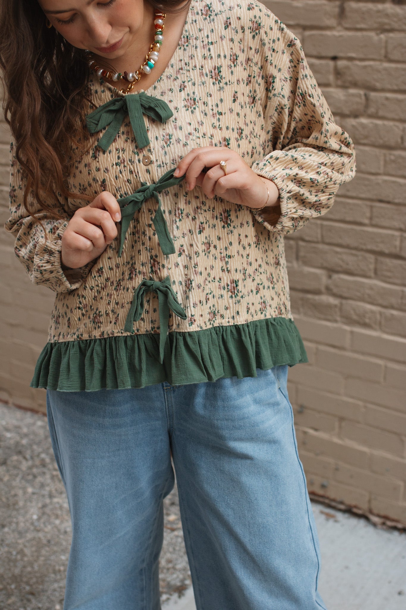 Clara Ruffle Tie Blouse