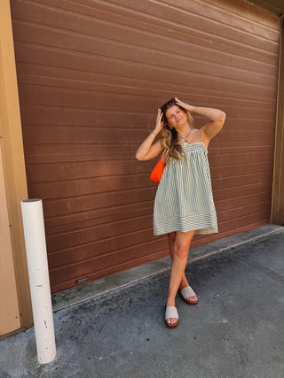 Iris Striped Baby Doll Mini Dress