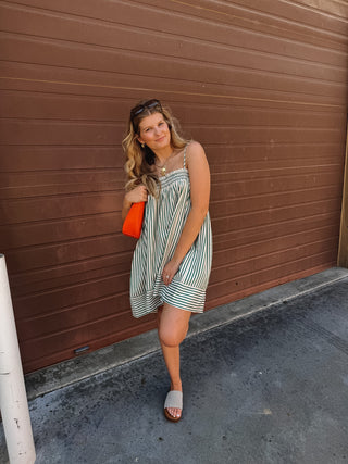 Iris Striped Baby Doll Mini Dress