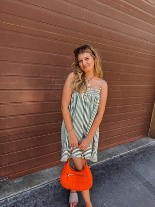Iris Striped Baby Doll Mini Dress