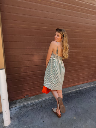 Iris Striped Baby Doll Mini Dress