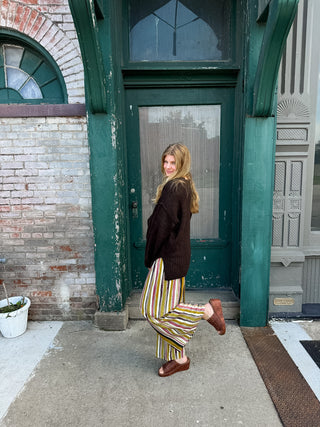 Spencer Striped Wide Leg Pull On Pant