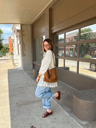 Rosie Layered Lace Crewneck
