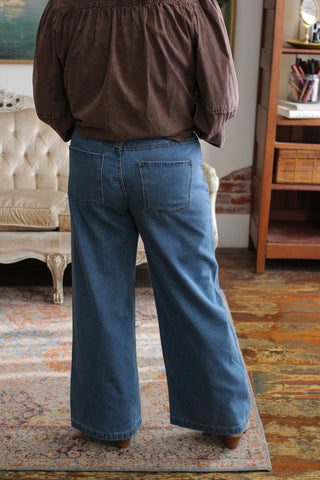 Bennett Drawstring Wide Leg Jeans