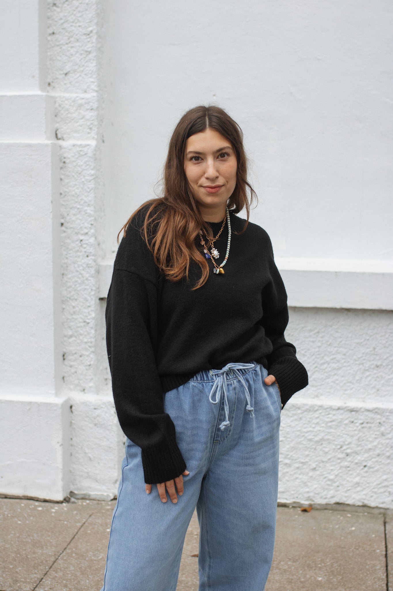 Whitney Classic Crewneck Sweater - Black