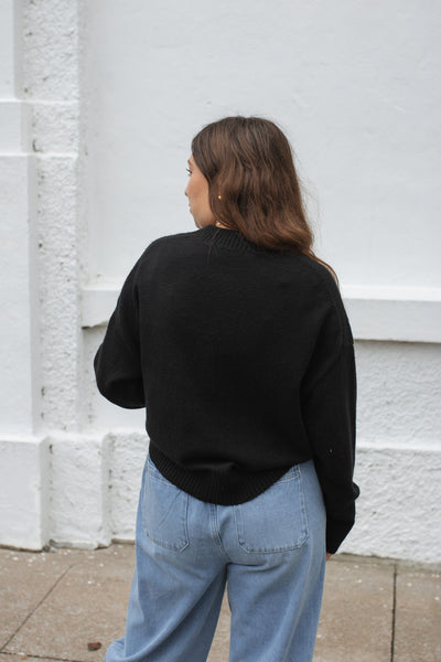 Whitney Classic Crewneck Sweater - Black