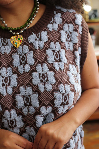 Maren Floral Knit Sweater Vest