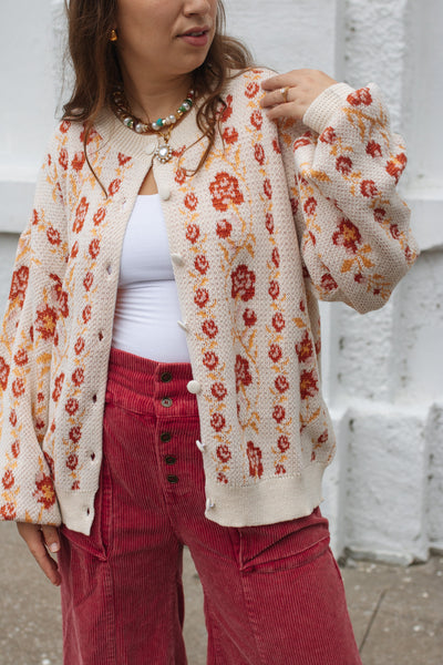 Eloise Floral Knit Cardigan