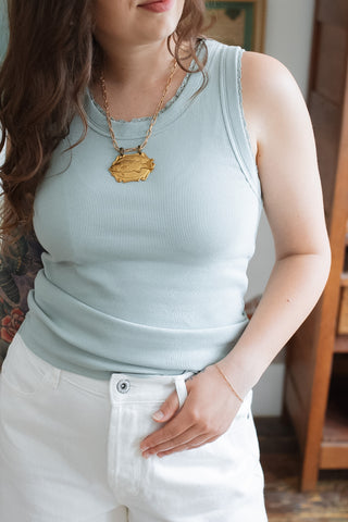 Ricky Lace Ribbed Knit Tank