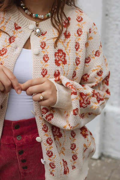 Eloise Floral Knit Cardigan