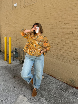 Eden Tiered Scalloped Floral Top