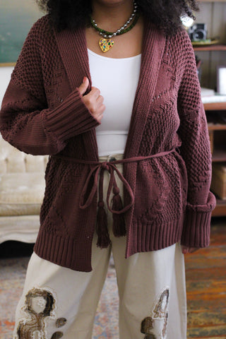 Miller Chunky Knit Tie Cardigan