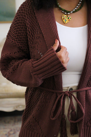 Miller Chunky Knit Tie Cardigan