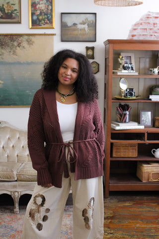 Miller Chunky Knit Tie Cardigan