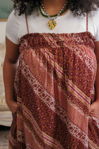 Frankie Mixed Print Smocked Maxi Dress