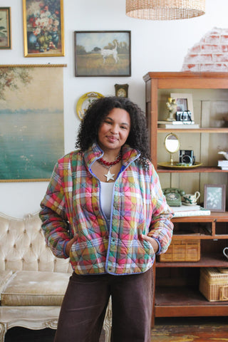 Gia Vintage Plaid Quilted Jacket