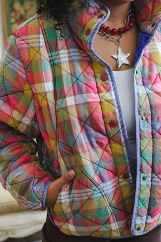 Gia Vintage Plaid Quilted Jacket